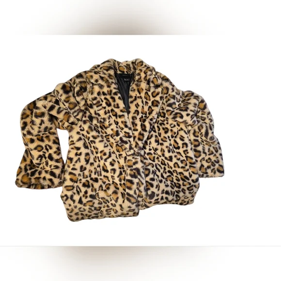 Forever 21 Leopard Faux Fur Jacket - Tan & Black - Picture 2 of 4